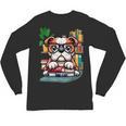 English Bulldog Reading a Book Dog Unisex Long Sleeve T-Shirt