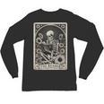 Floral The Reader Tarot Card Skeleton Reading Book Unisex Long Sleeve T-Shirt