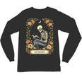 Floral Tarot Card The Reader Skeleton Reading Book Unisex Long Sleeve T-Shirt