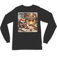 Fox Reads By Fireplace In Cabin Rustic Book Cozy Cup Tea Unisex Long Sleeve T-Shirt Fox Reads By Fireplace In Cabin Rustic Book Cozy Cup Tea Unisex Long Sleeve T-Shirt