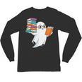 Ghost Reading Books Halloween Library Unisex Long Sleeve T-Shirt