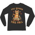 Halloween Fully Booked This Fall Book Ginger Cat Reading Unisex Long Sleeve T-Shirt