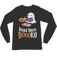 Halloween Teacher Women Cute Reading Ghost Read More Books Unisex Long Sleeve T-Shirt Halloween Teacher Women Cute Reading Ghost Read More Books Unisex Long Sleeve T-Shirt