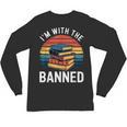 I'm With The Banned Stack Of Books Vintage Sunset Retro Unisex Long Sleeve T-Shirt