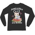 Just A Girl That Loves Cats And Books Cute Cat & Bookwork Unisex Long Sleeve T-Shirt