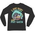 I Just Want To Read Books And Pet Cats Cat Book Lovers Unisex Long Sleeve T-Shirt I Just Want To Read Books And Pet Cats Cat Book Lovers Unisex Long Sleeve T-Shirt