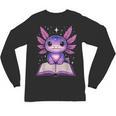 Kawaii Axolotl Cute Axolotls Reading Book Unisex Long Sleeve T-Shirt Kawaii Axolotl Cute Axolotls Reading Book Unisex Long Sleeve T-Shirt