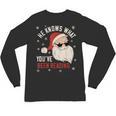 He Knows What You'Ve Been Reading Book Lover Women Santa Unisex Long Sleeve T-Shirt He Knows What You'Ve Been Reading Book Lover Women Santa Unisex Long Sleeve T-Shirt