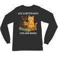 Life Is Better With Cats And Books Cute Cat Lover Unisex Long Sleeve T-Shirt Life Is Better With Cats And Books Cute Cat Lover Unisex Long Sleeve T-Shirt