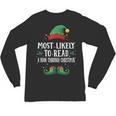 Most Likely To Read A Book Matching Christmas Elf Unisex Long Sleeve T-Shirt Most Likely To Read A Book Matching Christmas Elf Unisex Long Sleeve T-Shirt