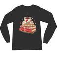 Love Book Coffee Heart Coquette Bow Valentines Day Unisex Long Sleeve T-Shirt