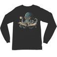 Octopus Reading Book Coffee Book Lover Bookworm Nerd Unisex Long Sleeve T-Shirt