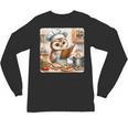 Owl Learning To Cook With Cookbook Chef Apron Stove Cooking Unisex Long Sleeve T-Shirt