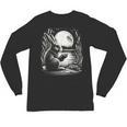 Rabbit Reading Book Full Moon Lake Scenery Unisex Long Sleeve T-Shirt