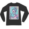 The Reader Retro Reading Skeleton Books Flowers Tarot Card Unisex Long Sleeve T-Shirt