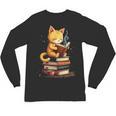 Reading Cat Books Cute Unisex Long Sleeve T-Shirt