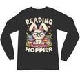 Reading Makes You Hoppier Bunny Book Fans Toddler Kid Unisex Long Sleeve T-Shirt