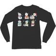 Reading Snowman Christmas Book Lovers Bookworm Librarian Unisex Long Sleeve T-Shirt