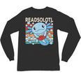 Readsolotl Blue Kawaii Axolotl Book Lover Reading Retro Unisex Long Sleeve T-Shirt