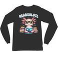 Readsolotl Pink Kawaii Axolotl Read Book Lover Reading Unisex Long Sleeve T-Shirt