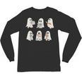 Retro Ghost Reading Books Halloween Bookish Ghost Bookworm Unisex Long Sleeve T-Shirt