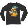 Rubber Duck Reading Book Rubber Duckie Reader Coffee Lover Unisex Long Sleeve T-Shirt