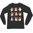 Santa Ghost Reading Books Christmas Library Teacher Unisex Long Sleeve T-Shirt