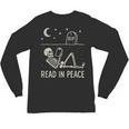 Skeleton Read In Peace Halloween Book Graphic Bookish Unisex Long Sleeve T-Shirt