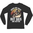 Skier BOOKS ARE GREAT BUT SKIS ARE BETTER Vintage Unisex Long Sleeve T-Shirt