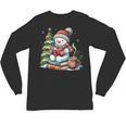 Snowman Reading Book Lovers Christmas Librarian Bookworm Unisex Long Sleeve T-Shirt