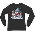 Snowman Reading Books Lovers Librarian Bookworm Christmas Unisex Long Sleeve T-Shirt