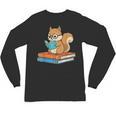 Squirrel Reading Book Glasses Bookworm Librarian Unisex Long Sleeve T-Shirt