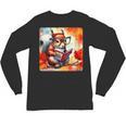 Squirrel Reading Comic Book On Autumn Branch Glasses Leaves Unisex Long Sleeve T-Shirt Squirrel Reading Comic Book On Autumn Branch Glasses Leaves Unisex Long Sleeve T-Shirt