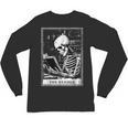 Tarot Card Shirt The Reader Tarot Skeleton Reading Book Unisex Long Sleeve T-Shirt
