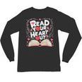 Teach Inspire Grow Everyday Read Your Heart Out Valentine Book-Themed Small Unisex Long Sleeve T-Shirt