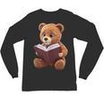 Teddy Bear Reading a Book Unisex Long Sleeve T-Shirt