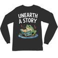 Unearth a Story Frog Reading a Book Summer 2026 Unisex Long Sleeve T-Shirt
