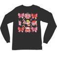 Valentine Cupid Coquette Pink Bow Apple Books Teacher Unisex Long Sleeve T-Shirt