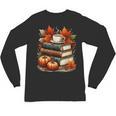 Vintage Autumn Books Coffee Pumpkin Fall Reading Unisex Long Sleeve T-Shirt
