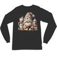 Vintage Cute Gnome Reading Book Coffee Latte Men Women Kids Unisex Long Sleeve T-Shirt