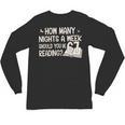 Vintage How Many Nights Reading 67 Meme Book Lover Teacher Unisex Long Sleeve T-Shirt