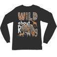Zoo Animals Wild About Reading Books Reader Lover Librarian Unisex Long Sleeve T-Shirt