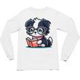 Adorable Book Lover Border Collie With Reading Glasses Cute Raglan Baseball Tee Unisex Long Sleeve T-Shirt