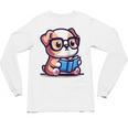 Adorable Book Lover Bulldog With Reading Glasses Cute Raglan Baseball Tee Unisex Long Sleeve T-Shirt Adorable Book Lover Bulldog With Reading Glasses Cute Raglan Baseball Tee Unisex Long Sleeve T-Shirt