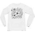 Adult Coloring Book Style Flowers And Ladybug Self Coloring Unisex Long Sleeve T-Shirt