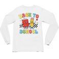 Back To School Checkered Book Pencil Groovy Teacher Student Unisex Long Sleeve T-Shirt