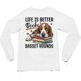 Basset Hound Dog Breed Life Is Better With Books And a For Men Women Girls Kids Unisex Long Sleeve T-Shirt