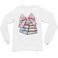 Book Lover Coquette Bow Pink Dainty Ribbon Cute Bookworm Unisex Long Sleeve T-Shirt