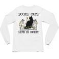 Books Cats Life Is Sweet Cat Book Lover Men Women Teen Unisex Long Sleeve T-Shirt