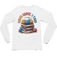 “Books Coffee & Yarn Enthusiast Cozy Reader Unisex Long Sleeve T-Shirt